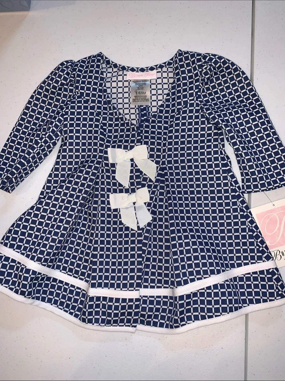 BONNIE BABY BY BONNIE JEAN 2 PIECE DRESS OUTFIT SIZE 6-9 MONTHS NWT